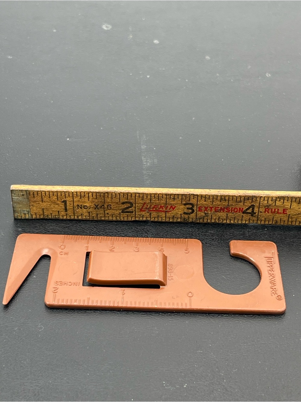 Tupperware Brown Clip Ruler Multi-Tool - Picture 5 of 5